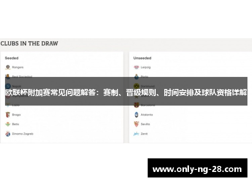 欧联杯附加赛常见问题解答:赛制、晋级规则、时间安排及球队资格详解 欧联杯附加赛常见问题解答:赛制、晋级规则、时间安排及球队资格详解